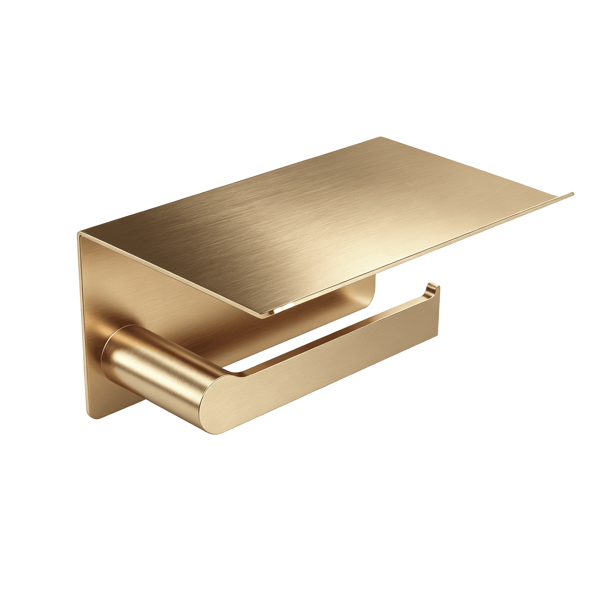 Wall Mounted Toilet Roll Holder - Brushed Gold image 1