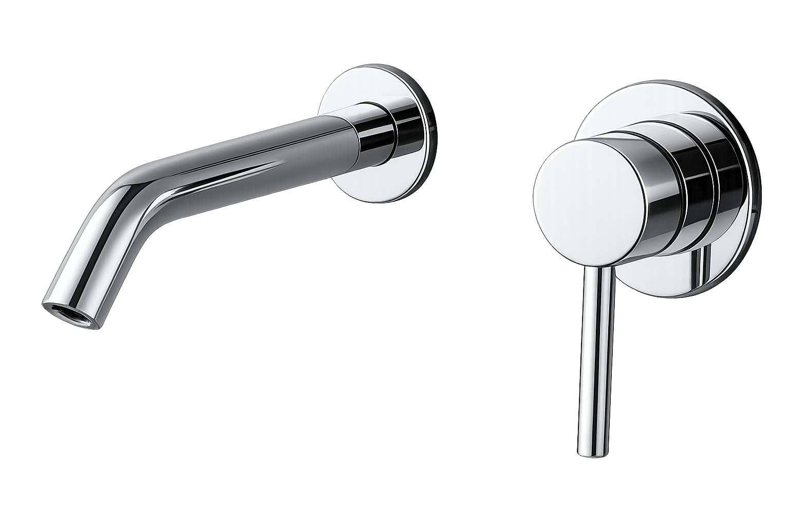 Wall-mounted two-hole basin mixer image 1