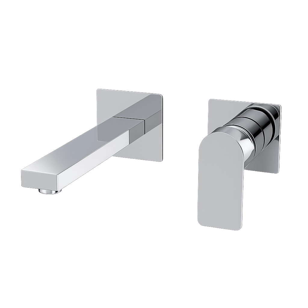 Wall-mounted two-hole basin mixer image 1