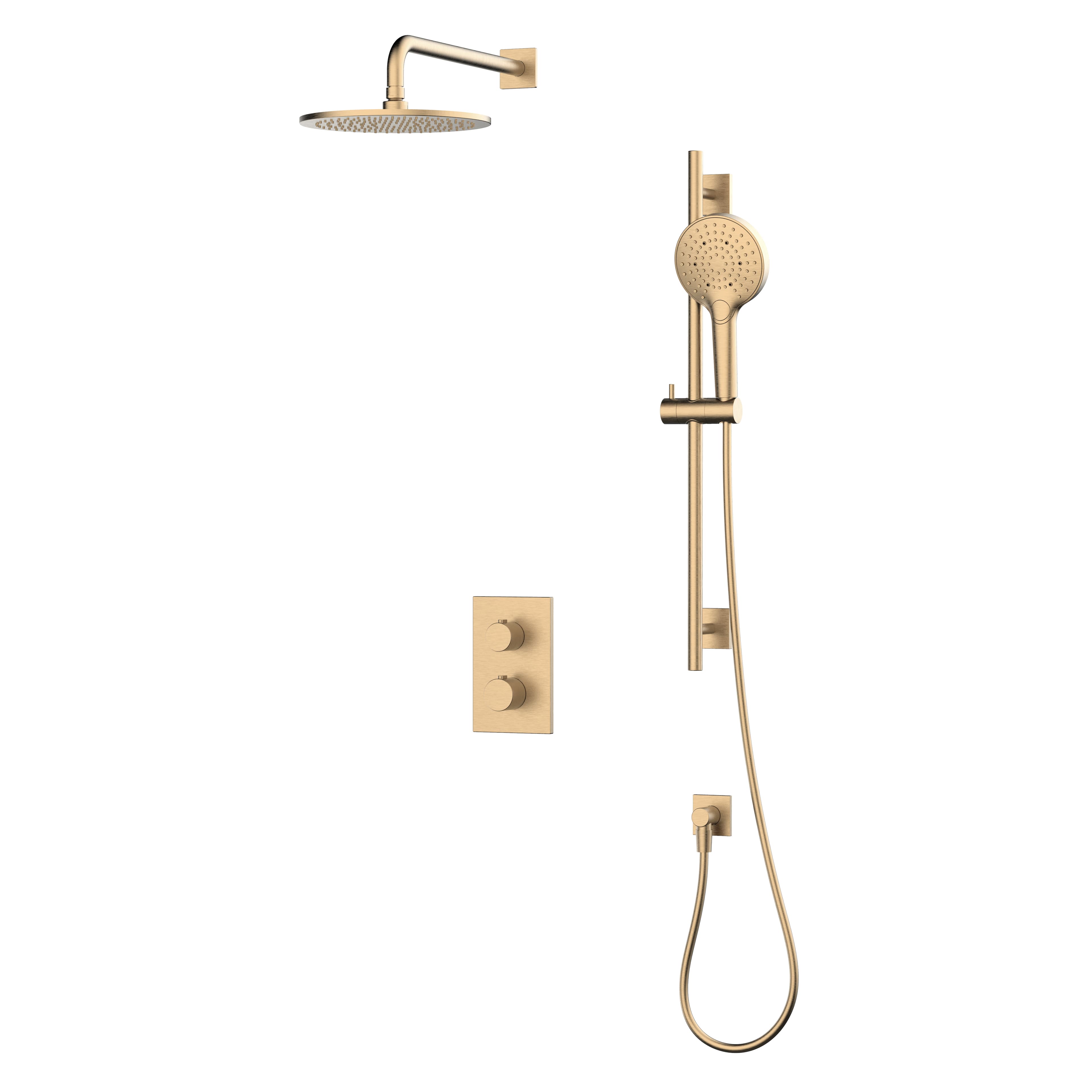 Orabella Thermostatic Exposed Shower Set - Gold image 1