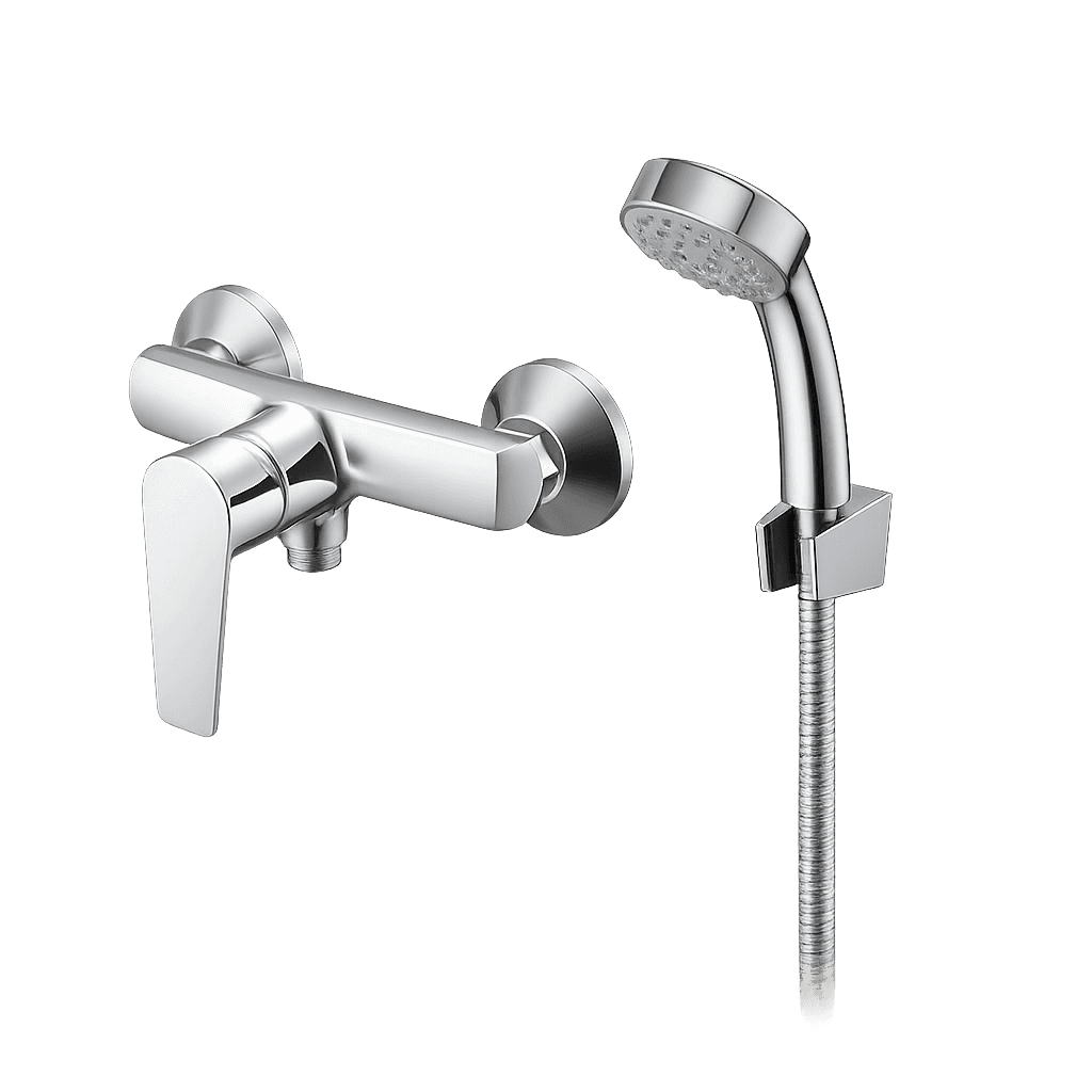 Exposed single-lever shower mixer
