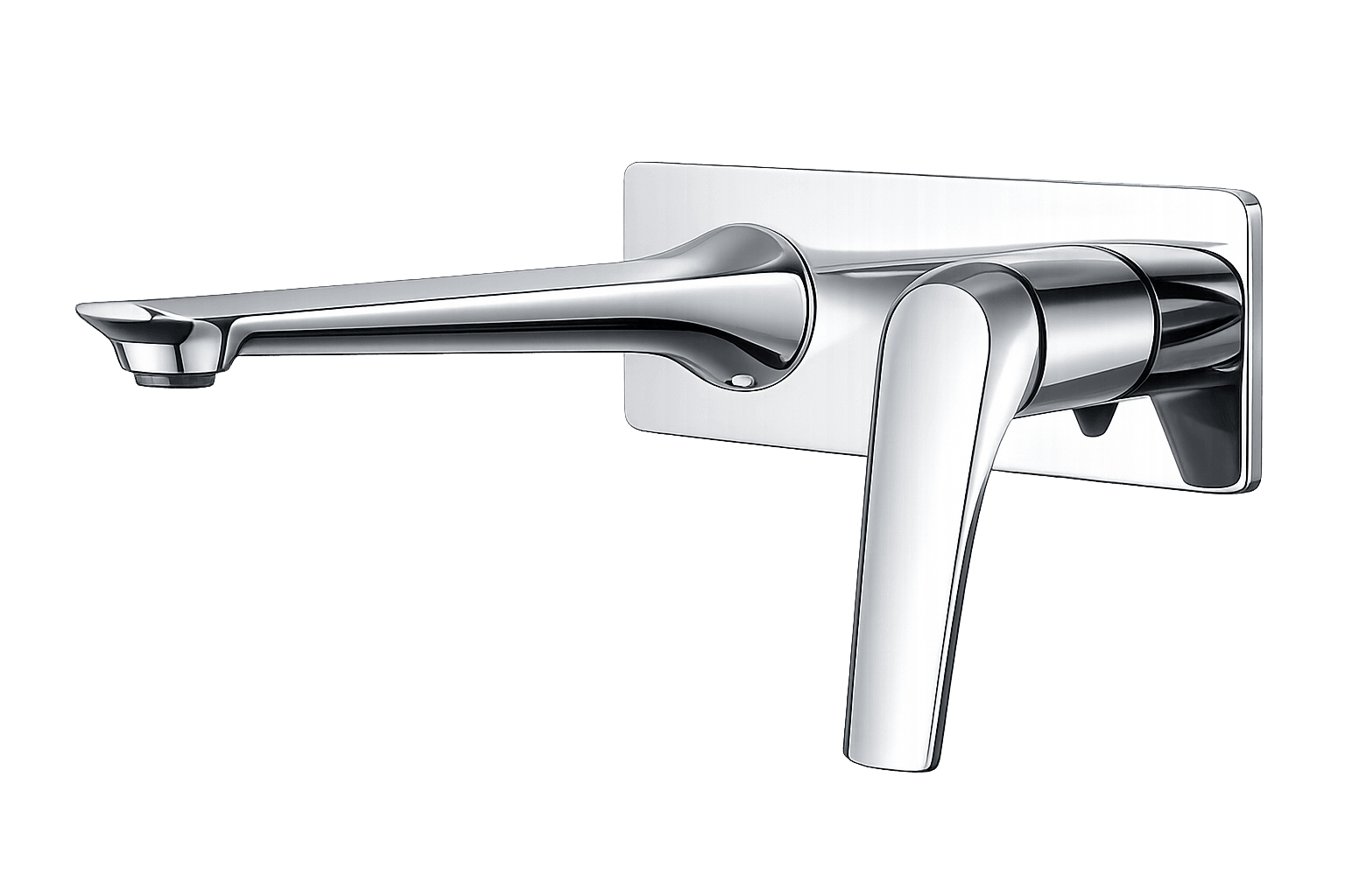 Wall-mounted two-hole basin mixer with cover plate image 1