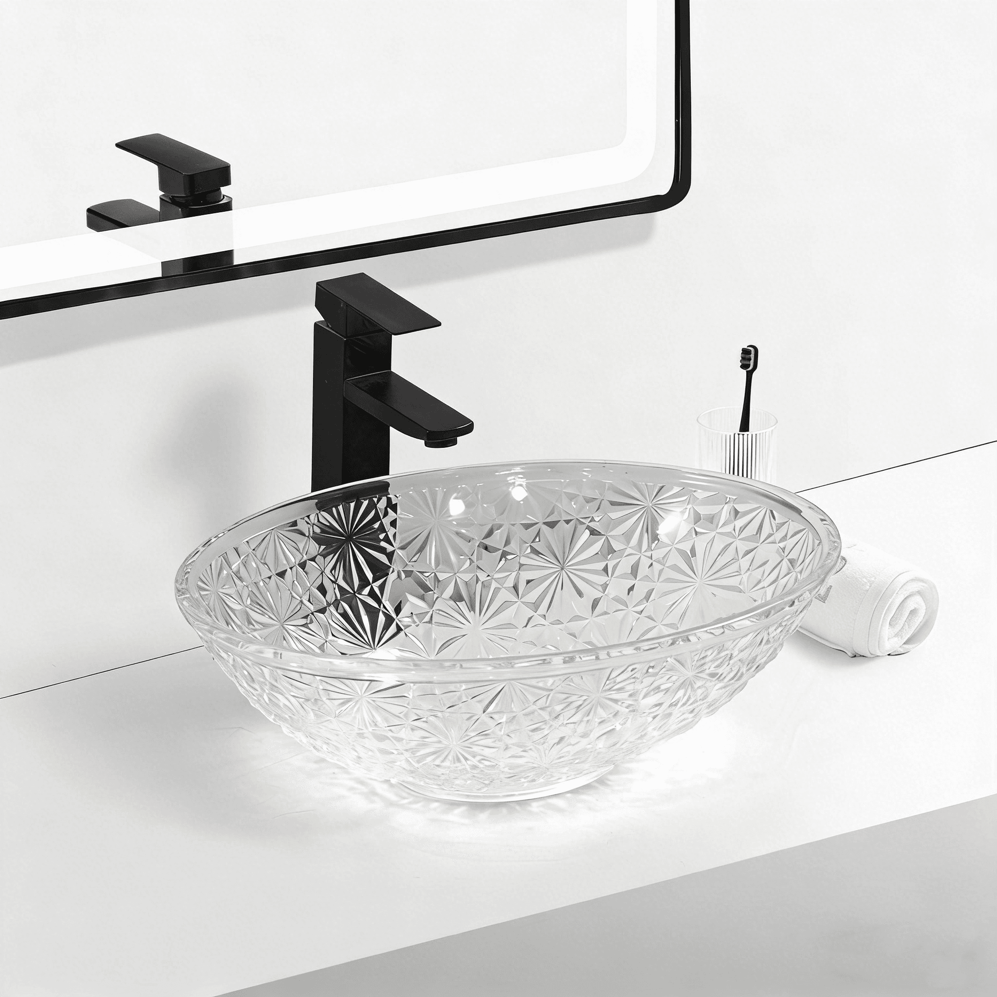 Surface-Mounted Washbasin BSA-0007 in Crystal Clear - product image 1