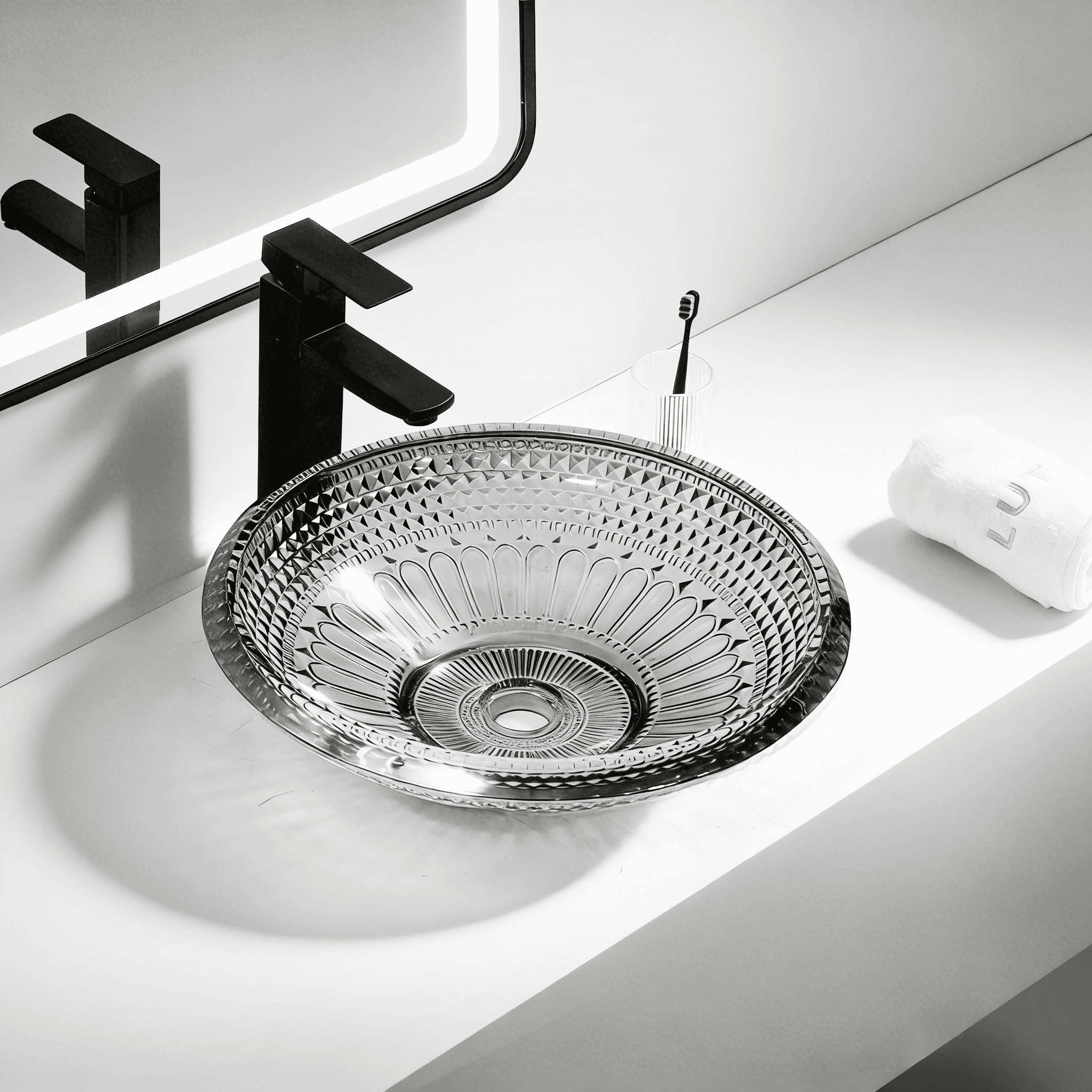 Surface-Mounted Washbasin BSA-0009 in Smoky Grey - product image 1