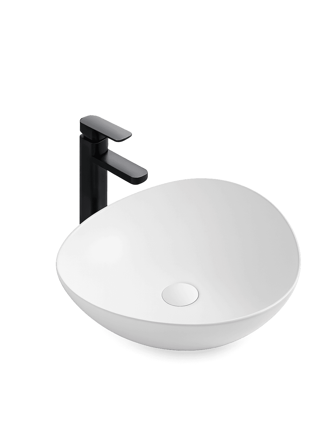 Oasis Curved Washbasin BSA-0019 in Glossy White - product image 1