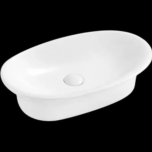 Reverse-curved Oval Countertop Washbasin BSA-0002-GW in Glossy White - product image 1