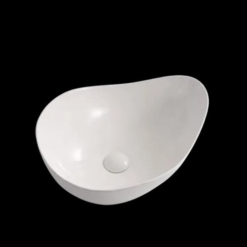 Organic Teardrop Countertop Washbasin BSA-0003-GW in Glossy White - product image 1