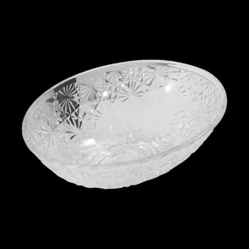 Oval Cut-Glass Countertop Washbasin BSA-0007-CLR in Clear Glass - product image 1