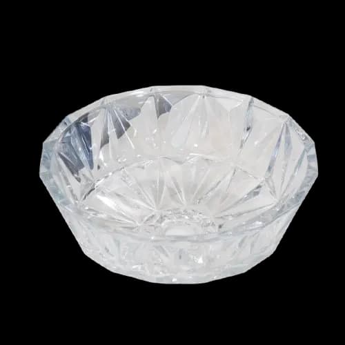 Faceted Round Glass Countertop Washbasin BSA-0008-CLR in Clear Glass - product image 1