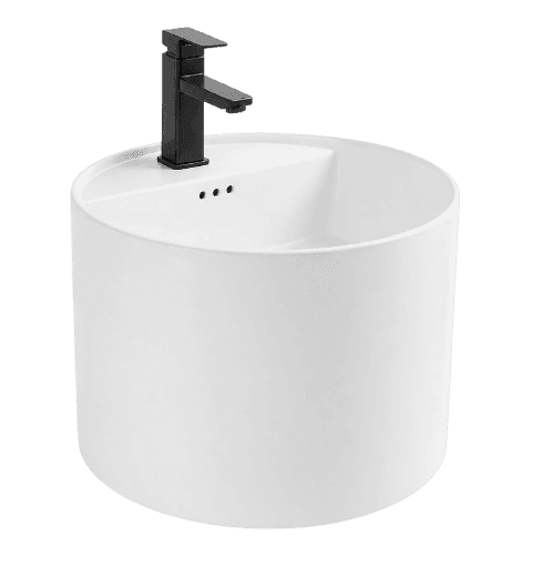 Wall-hung Cylindrical Washbasin BDW-0125-GW in Glossy White - product image 1
