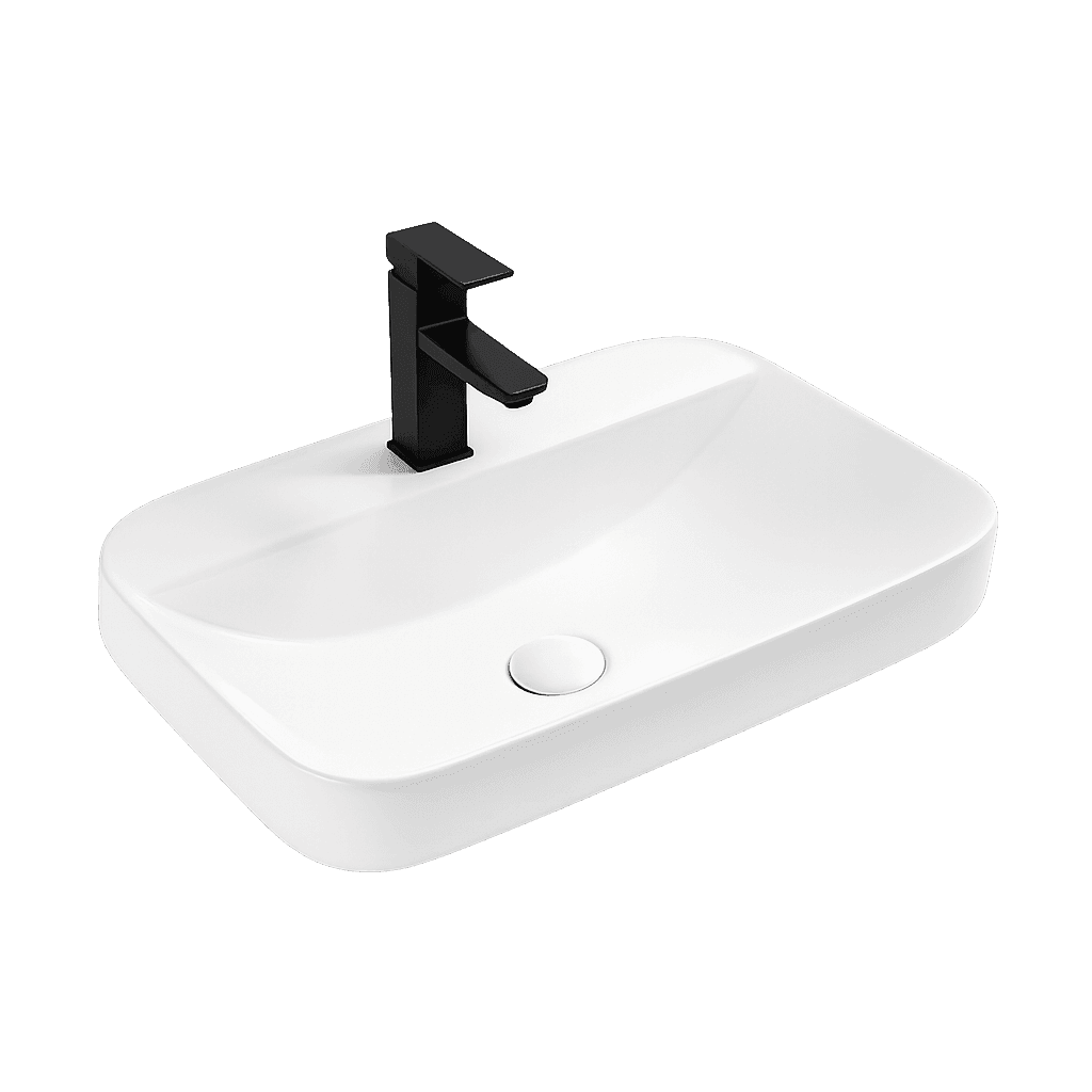Semi-counter Rectangular Washbasin BXA-0003-GW in Glossy White - product image 1
