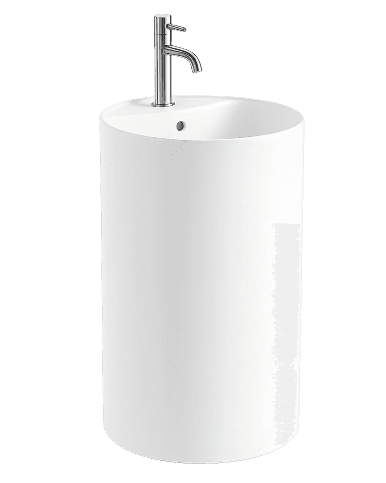 Freestanding Cylindrical Washbasin BFA-0123-GW in Glossy White - product image 1