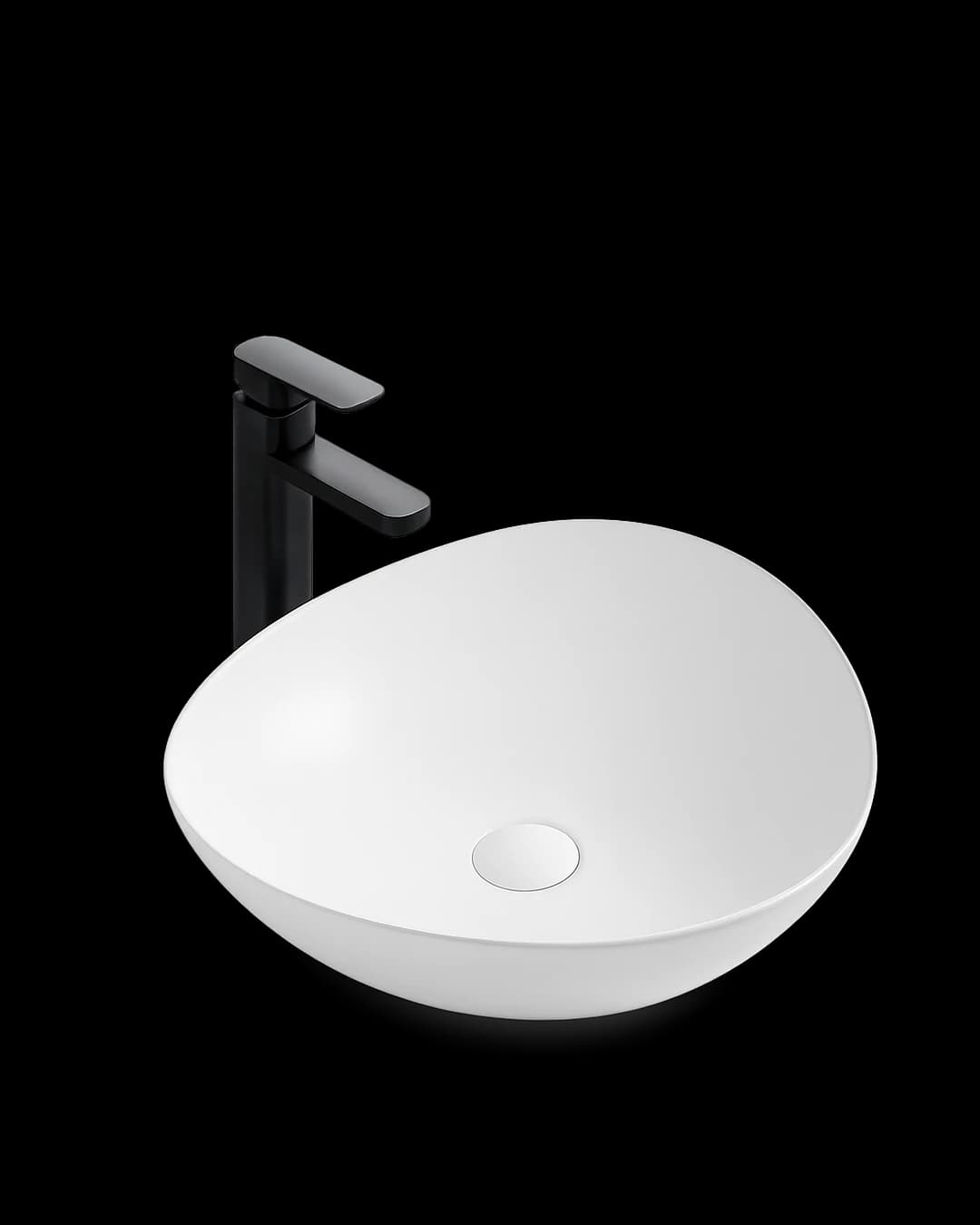 Soft Triangle Countertop Washbasin BSA-0019-GW in Glossy White - product image 1