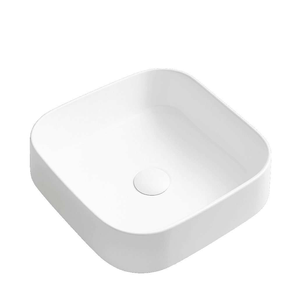 Rounded Square Countertop Washbasin BSA-0020-GW in Glossy White - product image 1